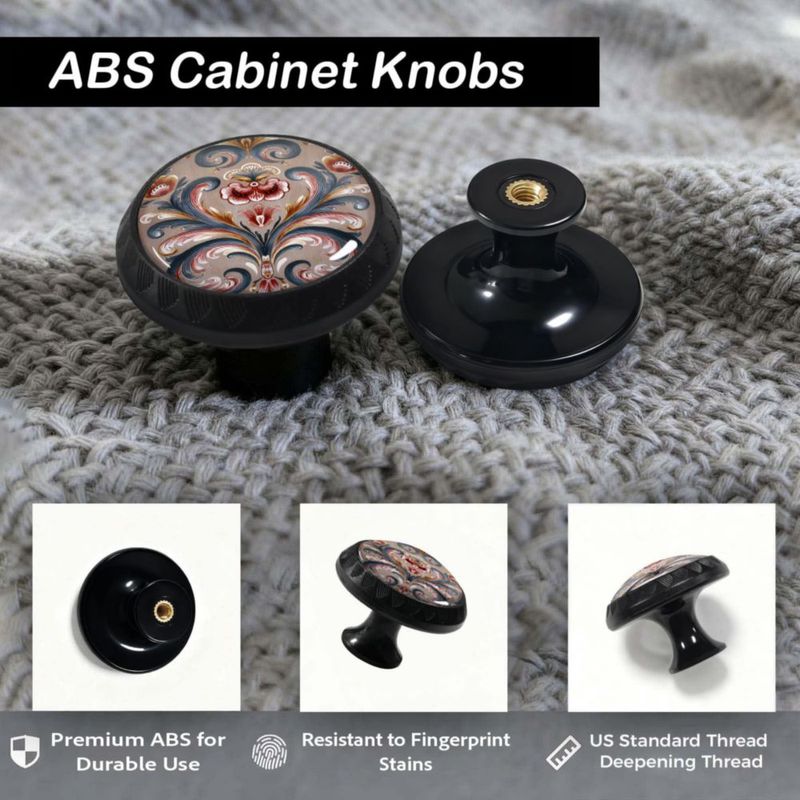 Tiradores de gabinete Artinhand pack de 4 35 × 28 × 17 cm marrón floral