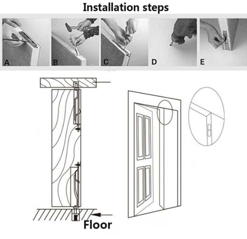 Pasadores empotrados para puerta WANLIAN 15 cm acero inoxidable (paquete de 2)