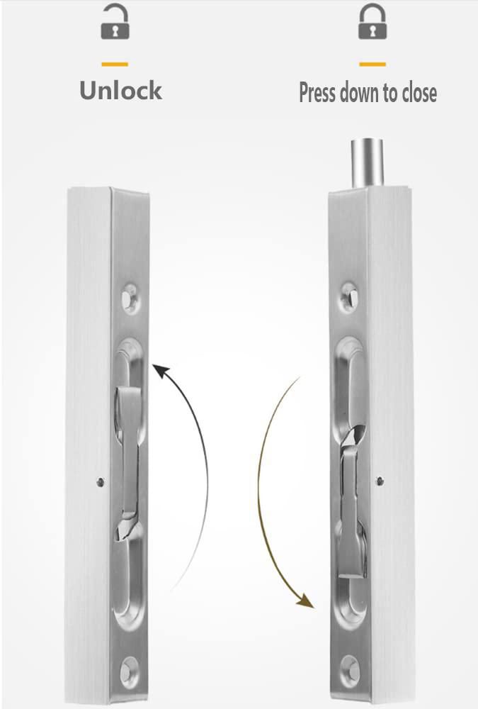 Pasadores empotrados para puerta WANLIAN 15 cm acero inoxidable (paquete de 2)
