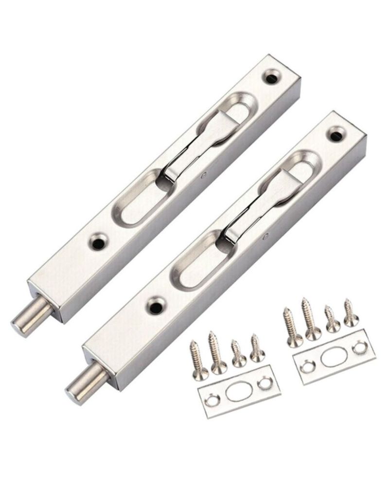 Pasadores empotrados para puerta WANLIAN 15 cm acero inoxidable (paquete de 2)