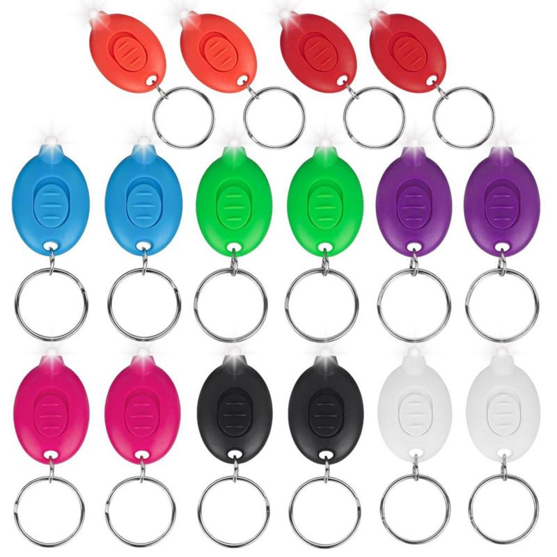 Llavero Linterna LED BAWEN Pack de 16 Multicolor 7 cm