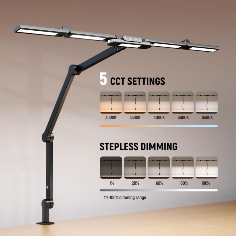 Lámpara de escritorio LED NEEWER 82 cm regulable 23 W DL01
