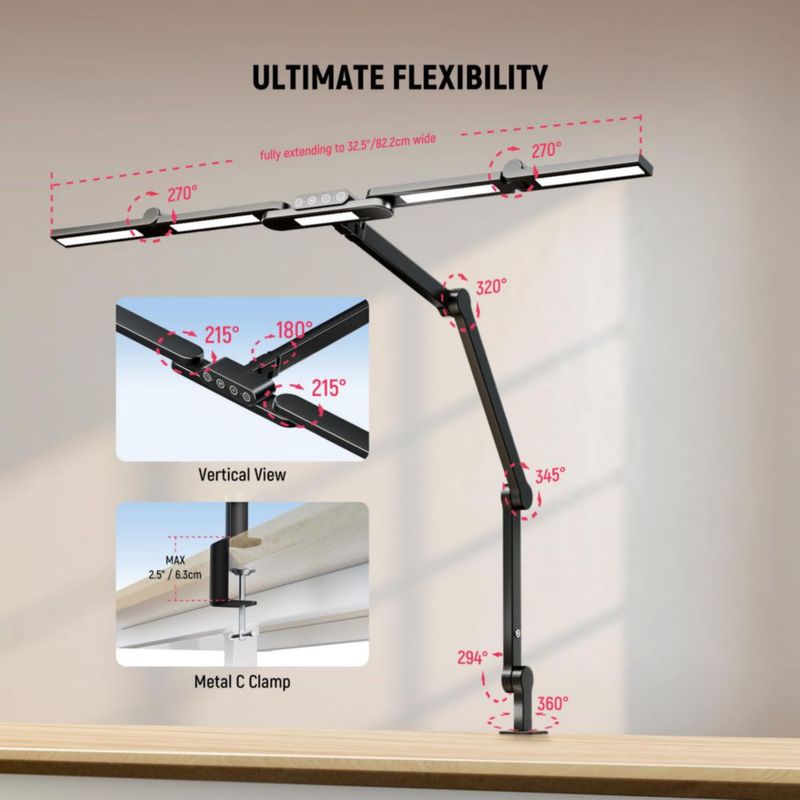 Lámpara de escritorio LED NEEWER 82 cm regulable 23 W DL01