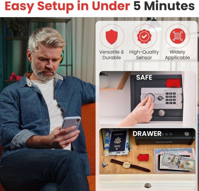 Sensor de movimiento KINISIUM Wi‑Fi alertas por SMS y correo electrónico