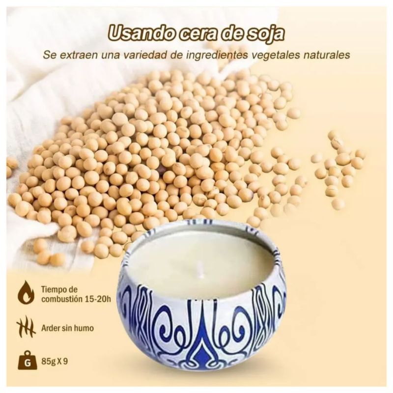 16 Piezas Velas Aromaticas,velas Perfumadas De Cera De Soja, Color Azul