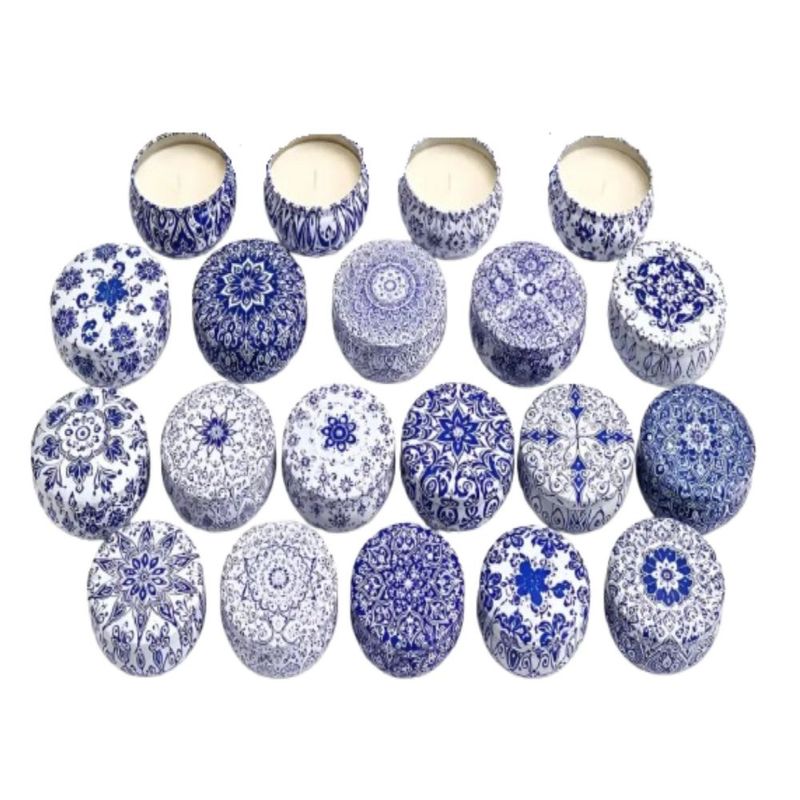 16 Piezas Velas Aromaticas,velas Perfumadas De Cera De Soja, Color Azul