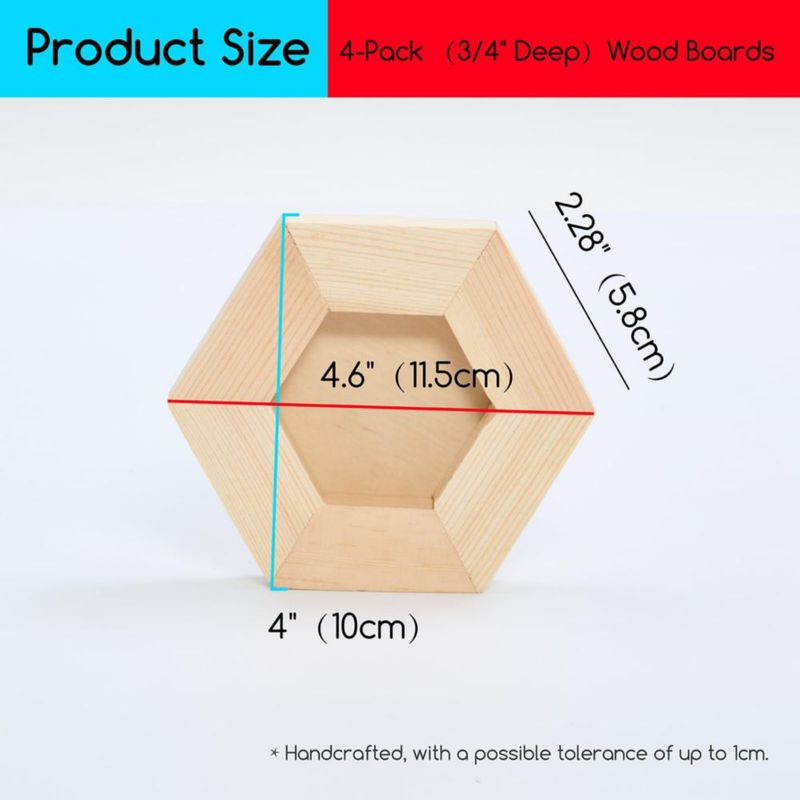 Panel de Lienzo Hexagonal MEEDEN 10 x 12 cm Pack de 4