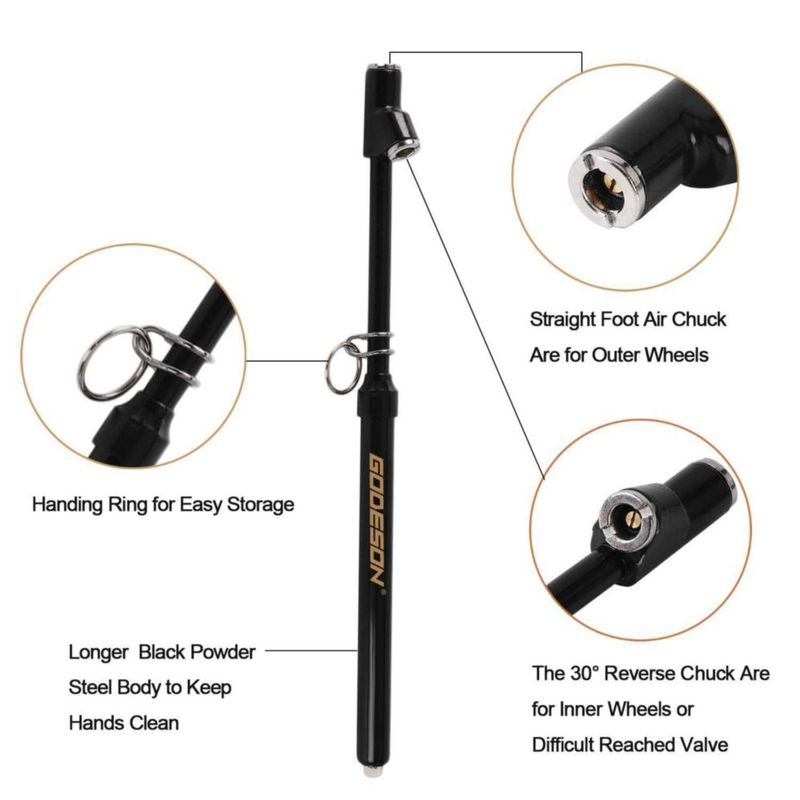 Manómetro de Presión de Neumáticos GODESON 10-150 PSI Cabezal Dual - Pack de 12