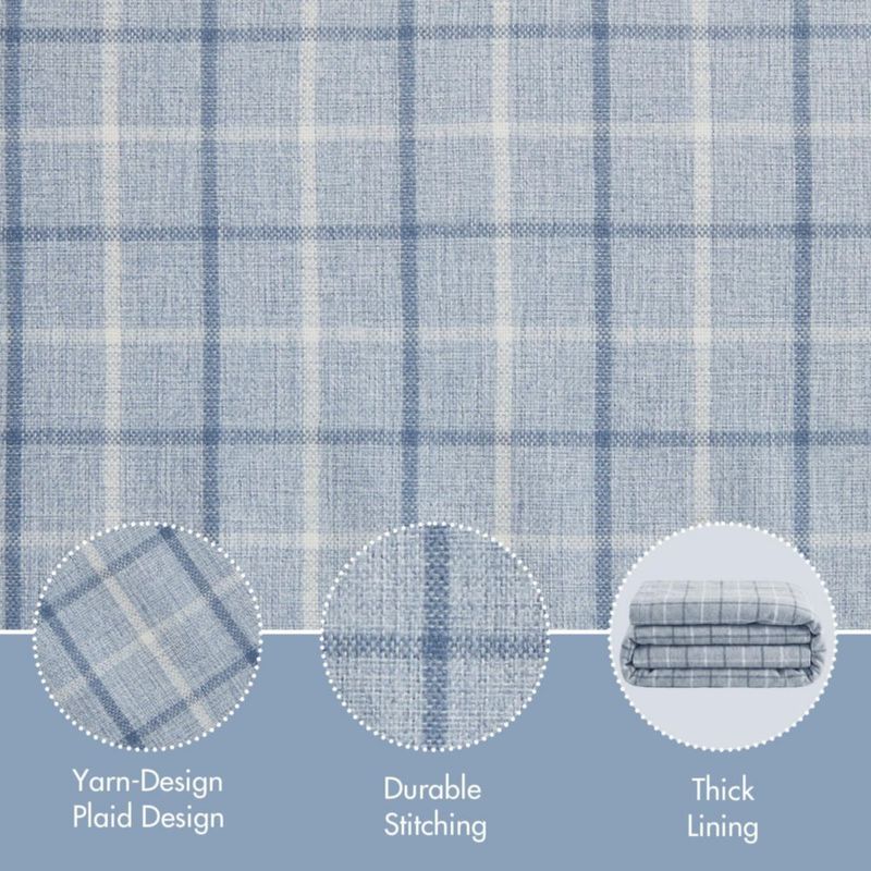 Cortina Madison Park a Cuadros Denim Azul 127 × 241 cm