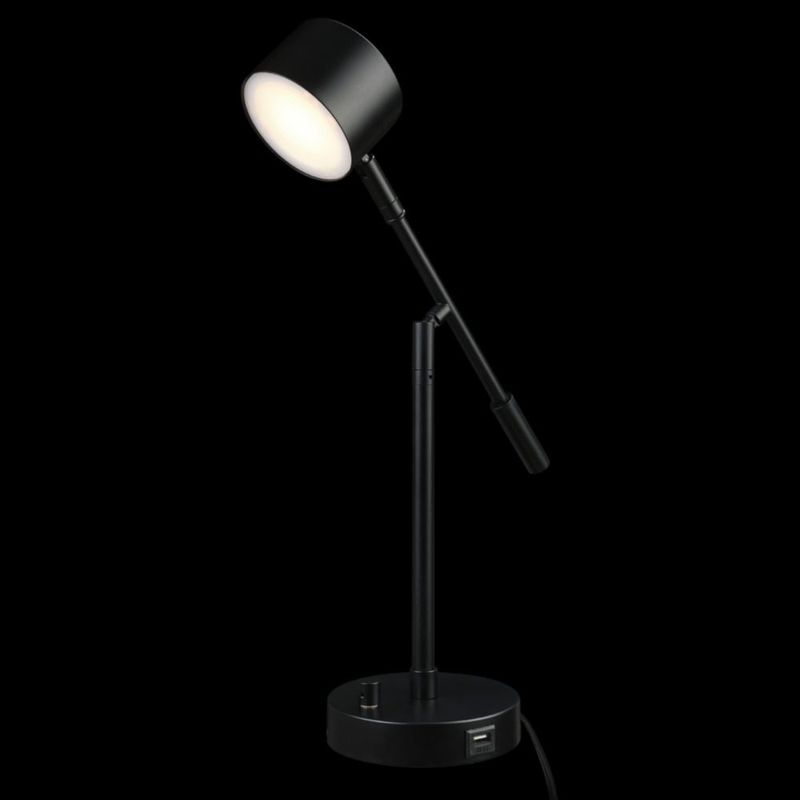 Lámpara de escritorio Globe Electric 41 cm negro mate con puerto USB
