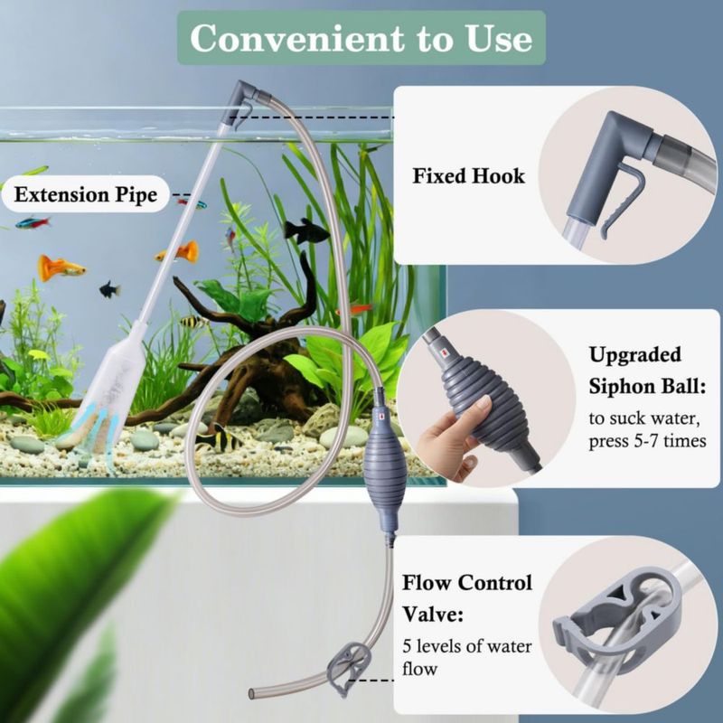 Aspiradora de Acuario AOZU 3 en 1 Kit de Sifón 116 cm