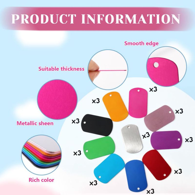 INKNOTE CHARM 30 unidades Placas de aluminio 5 × 25 cm