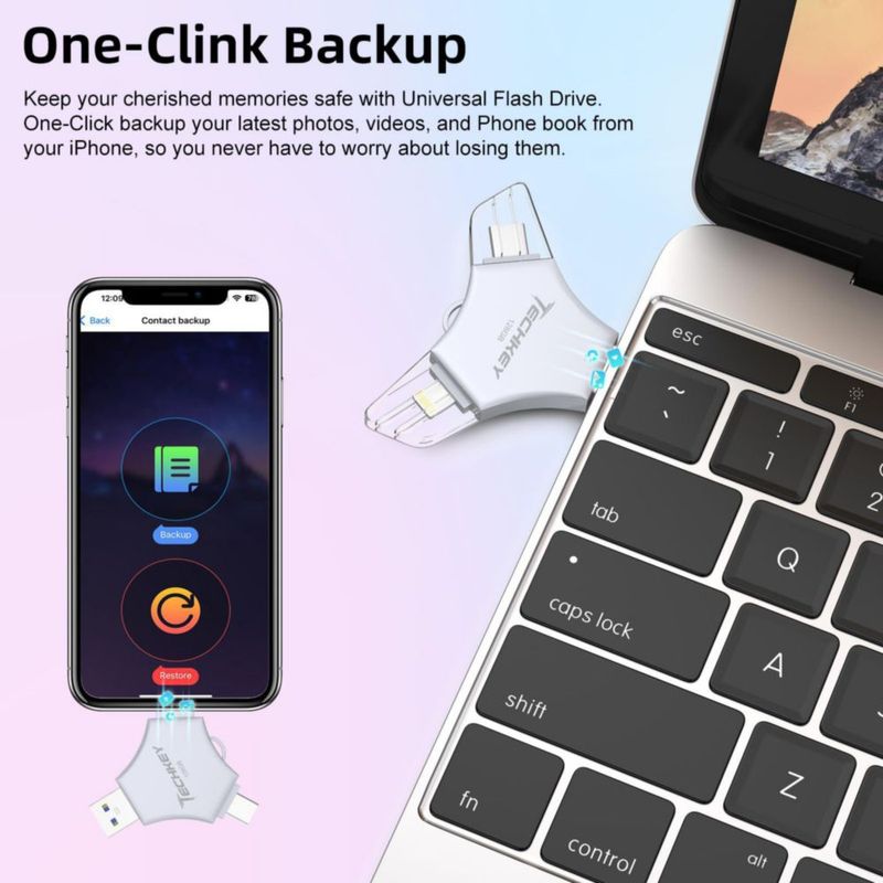 Unidad flash USB 3.0 de 128 GB para iPhone con certificación MFi