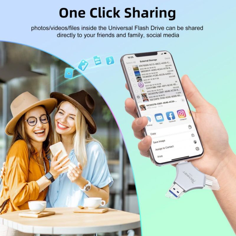 Unidad flash USB 3.0 de 128 GB para iPhone con certificación MFi
