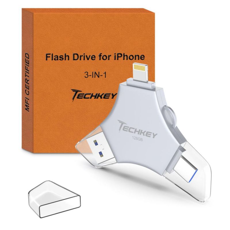 Unidad flash USB 3.0 de 128 GB para iPhone con certificación MFi