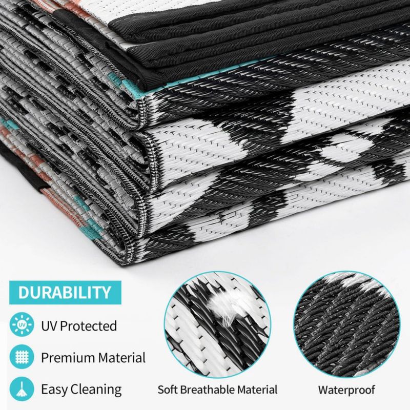 Alfombra de patio Kalafun 244x305 cm impermeable reversible