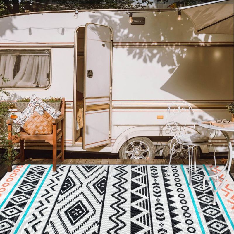 Alfombra de patio Kalafun 244x305 cm impermeable reversible