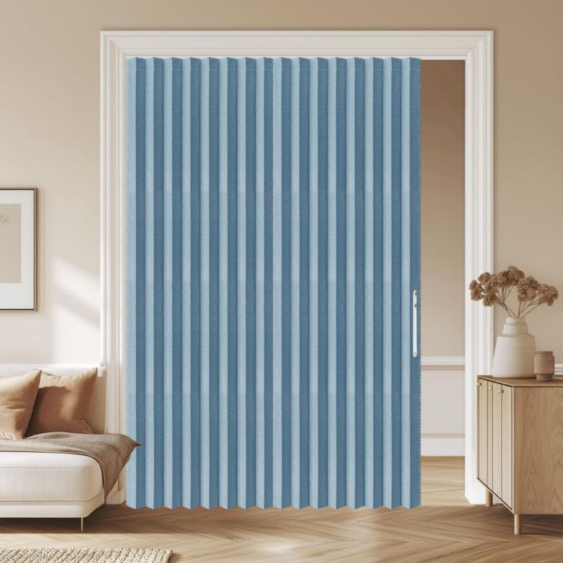 Cortina AJAZZ 183x200 cm Acordeón Opaca Azul