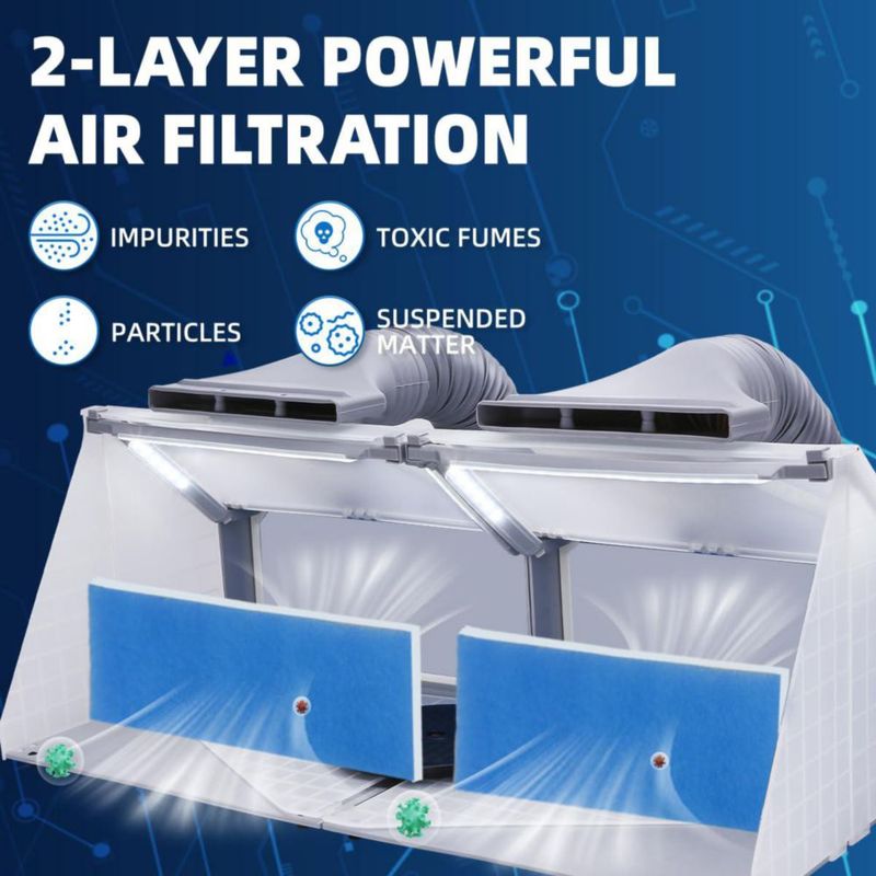 Cabina de Aerografía OPHIR 2 Unidades con LED y Ventiladores
