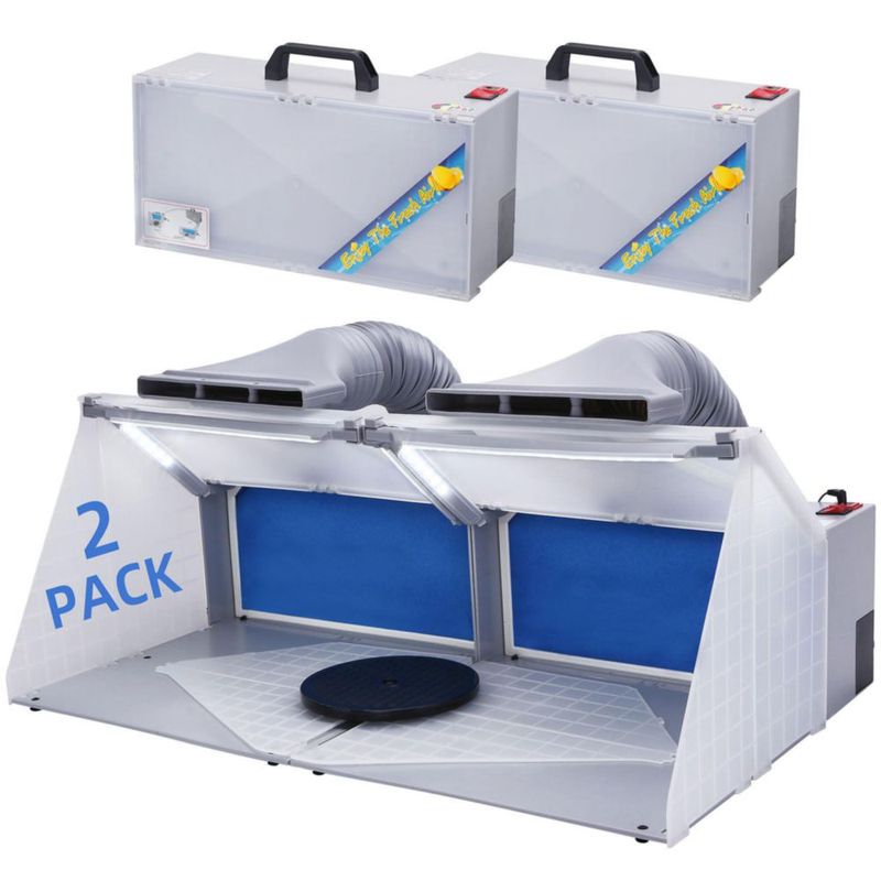 Cabina de Aerografía OPHIR 2 Unidades con LED y Ventiladores