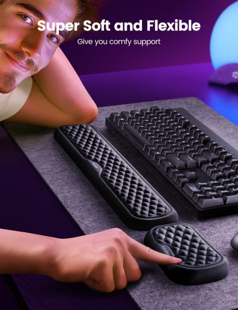 Reposamuñecas Vaydeer para teclado y ratón - Gris/Azul