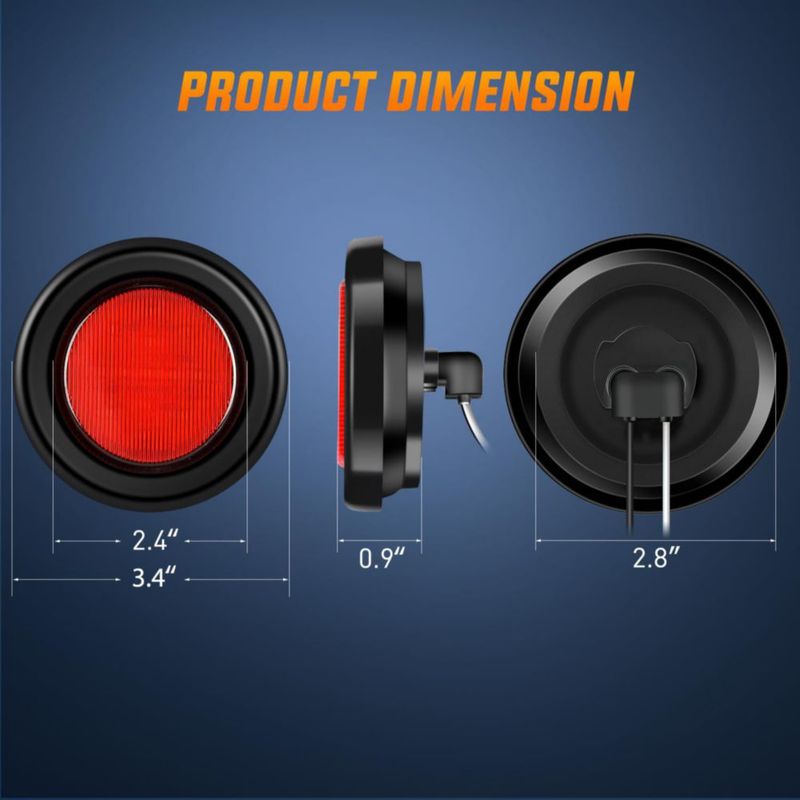 Luz Marcadora Nilight 6 cm Roja 13 LED Pack de 2 (Montaje Empotrado)