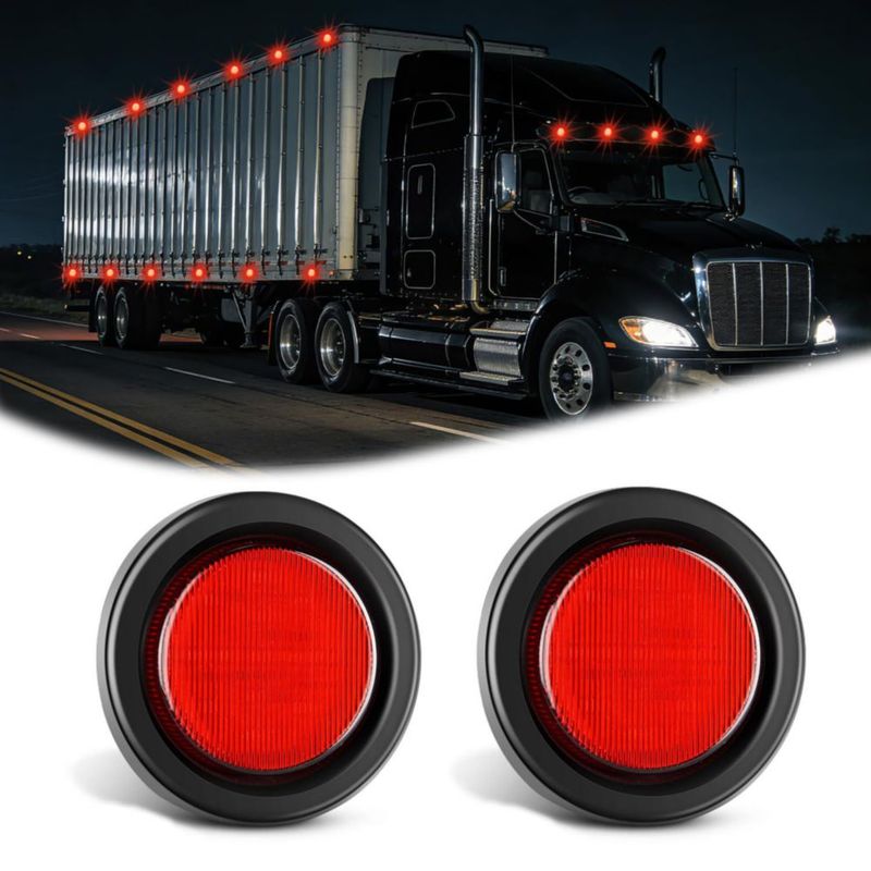 Luz Marcadora Nilight 6 cm Roja 13 LED Pack de 2 (Montaje Empotrado)