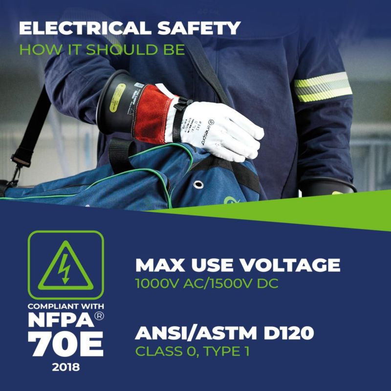 Guantes Eléctricos Aislados Clase 0 Enespro 1000V CA/1500V CC Amarillos