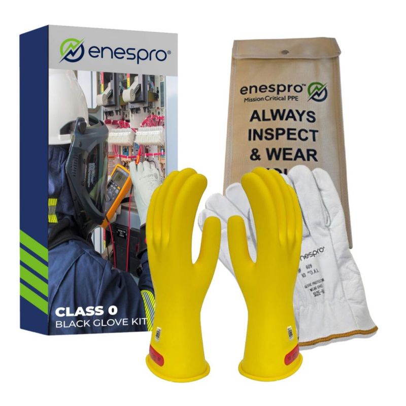Guantes Eléctricos Aislados Clase 0 Enespro 1000V CA/1500V CC Amarillos