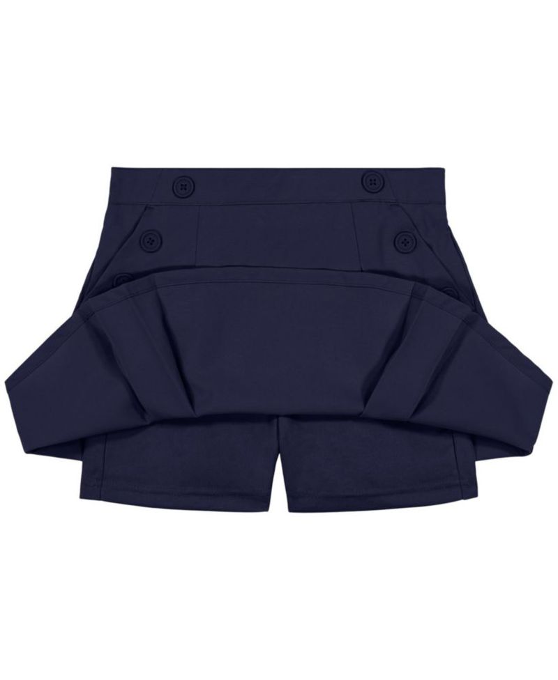 Falda Nautica para niñas grandes talla 16 azul marino popelina elástica