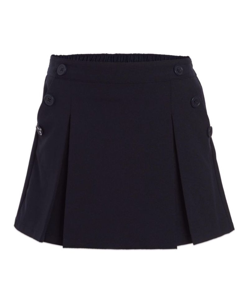 Falda Nautica para niñas grandes talla 16 azul marino popelina elástica
