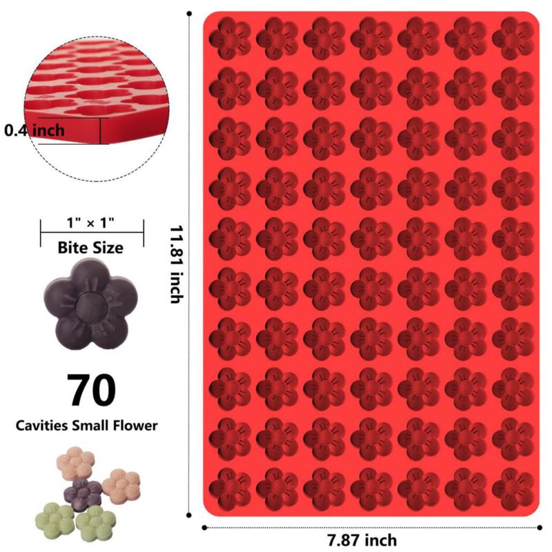Molde de silicona Amyandone de 70 cavidades con forma de flor de ciruelo