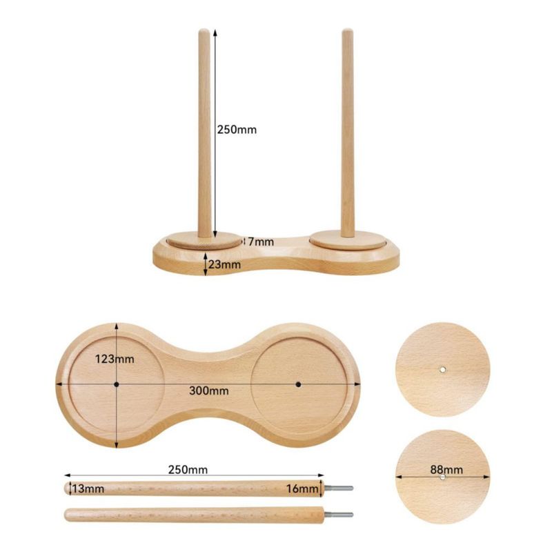 Soporte para ovillos Happy Reunion 25 cm Madera de Haya Doble