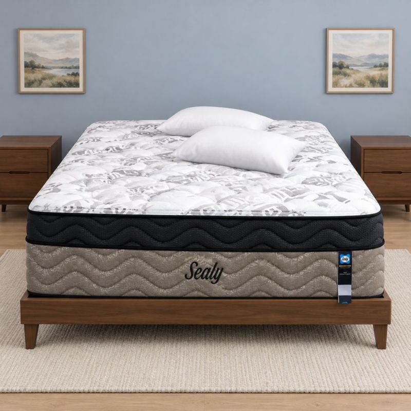 Colchón Ortopédico Sealy Posrturepedic Matrimonial Beberly + 2 almohadas