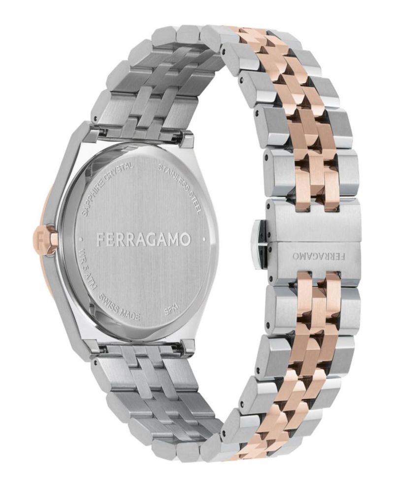 Reloj Salvatore Ferragamo 40 mm con correa de acero y resistencia 5 ATM