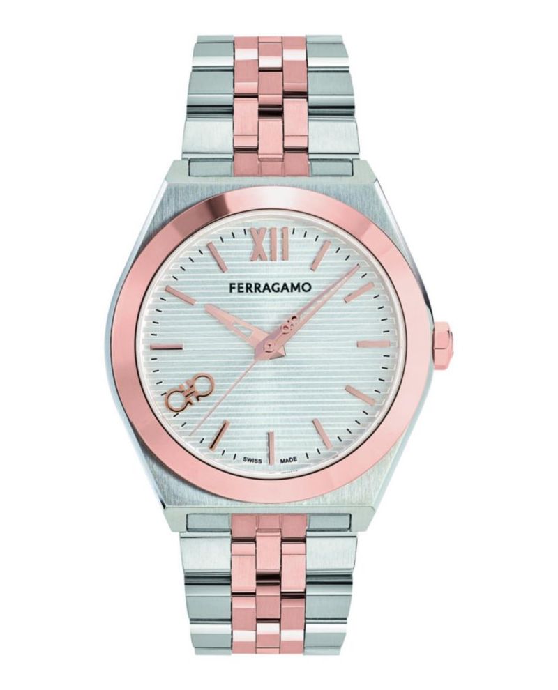 Reloj Salvatore Ferragamo 40 mm con correa de acero y resistencia 5 ATM