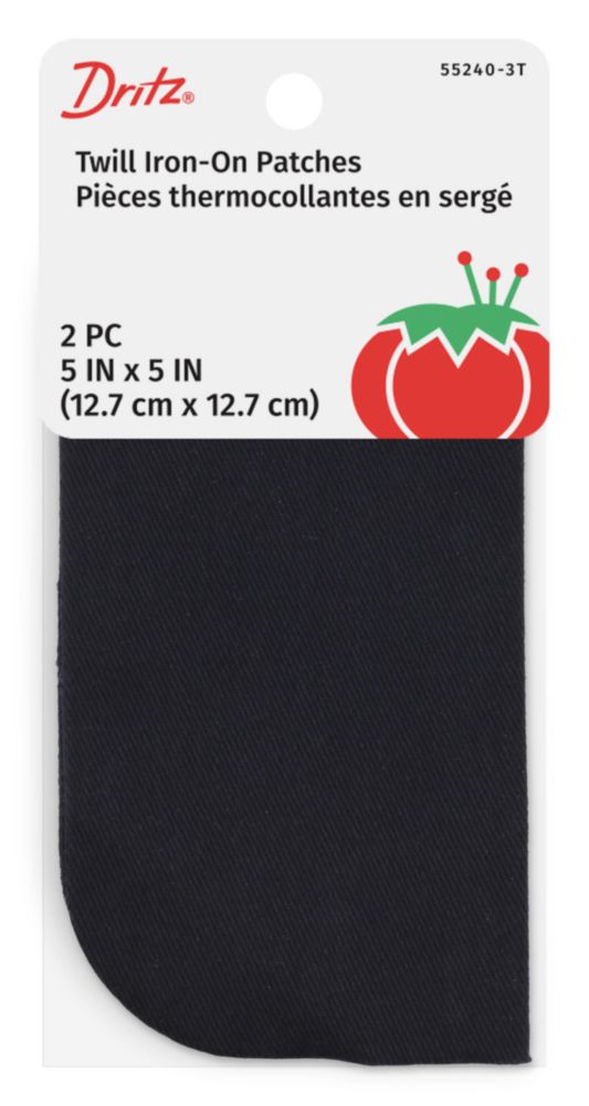 Parche Dritz 55240-3T de sarga para planchar color azul marino 13 × 13 cm 2 unidades