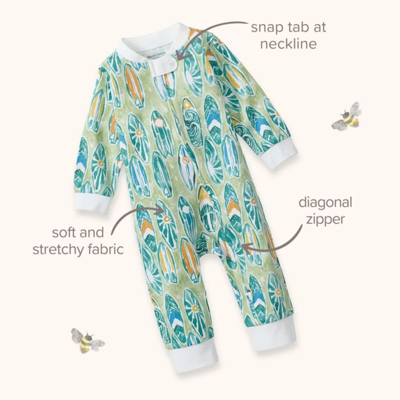 Pijama de una pieza sin pies con cremallera Burt's Bees Baby