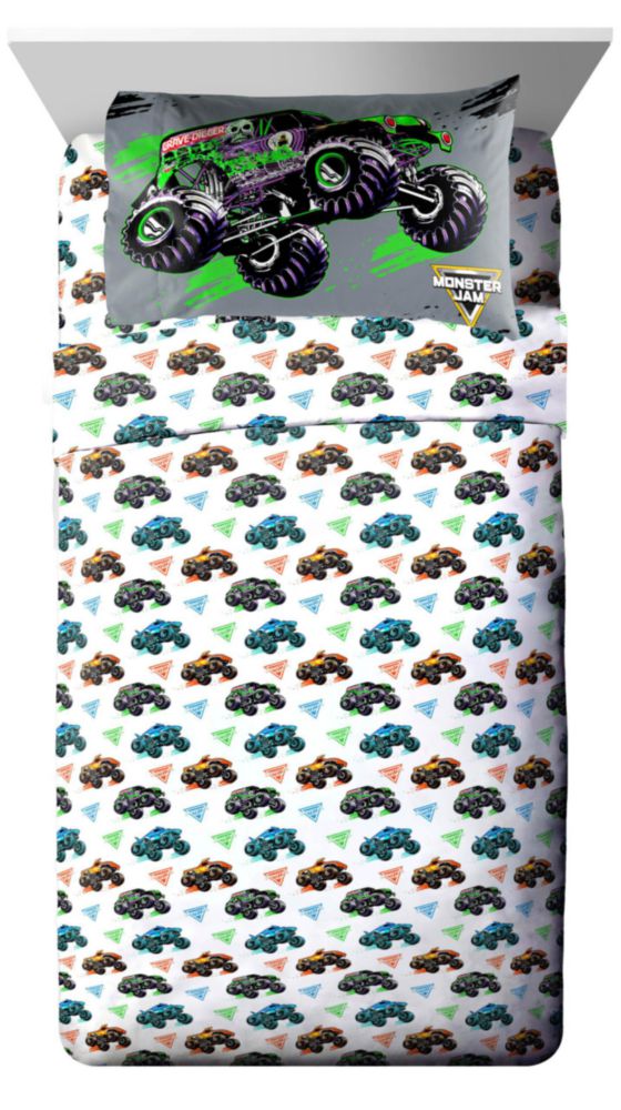 Juego de ropa de cama Jay Franco Twin de 5 piezas negro Monster Jam