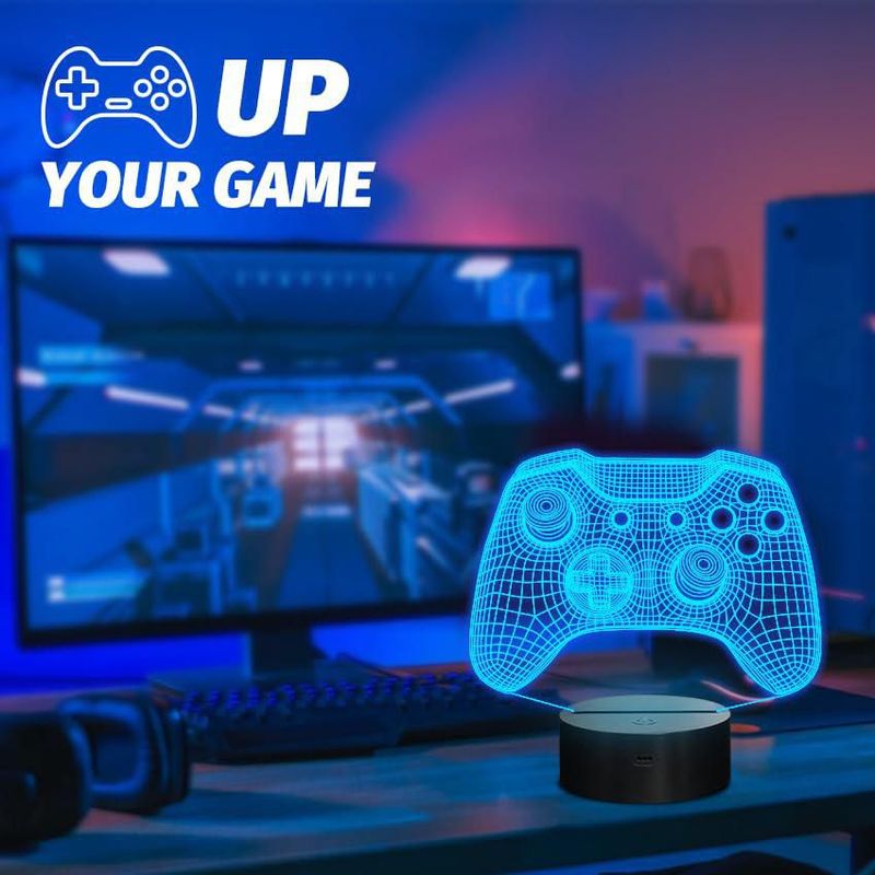 Lámpara Ilusión 3D Attivolife Gamepad con Control Remoto y 16 Colores
