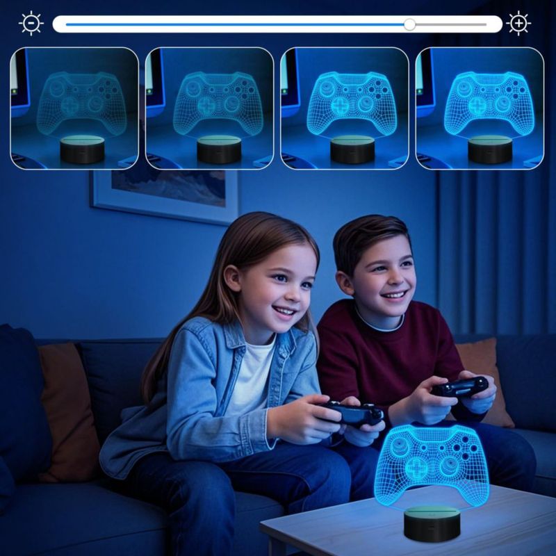 Lámpara Ilusión 3D Attivolife Gamepad con Control Remoto y 16 Colores