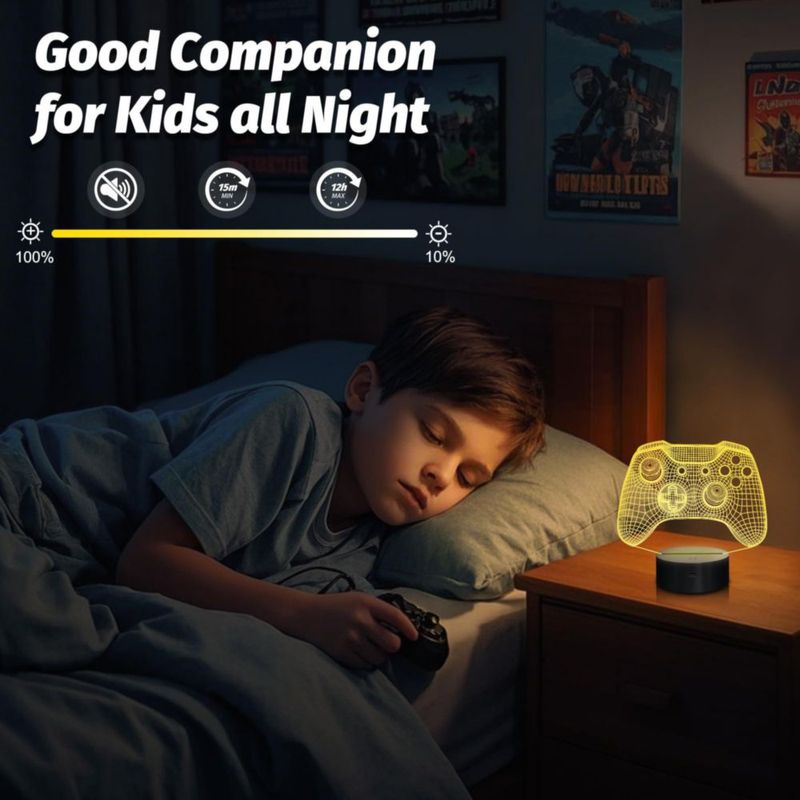 Lámpara Ilusión 3D Attivolife Gamepad con Control Remoto y 16 Colores