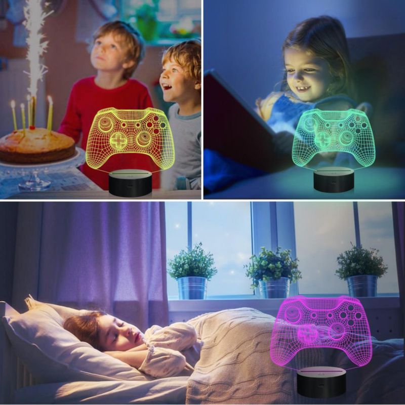 Lámpara Ilusión 3D Attivolife Gamepad con Control Remoto y 16 Colores