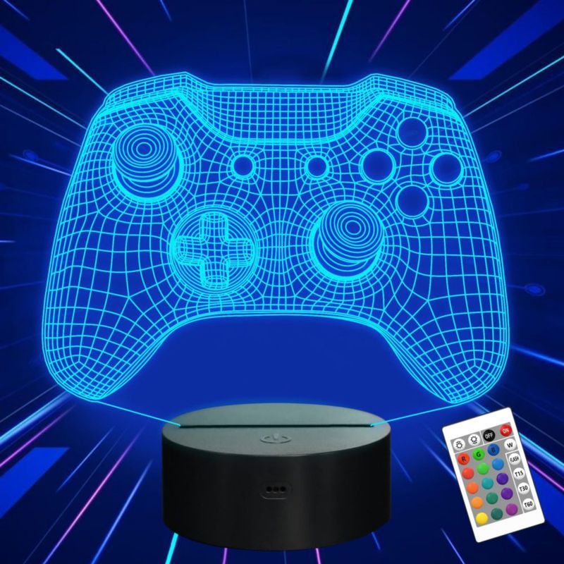 Lámpara Ilusión 3D Attivolife Gamepad con Control Remoto y 16 Colores