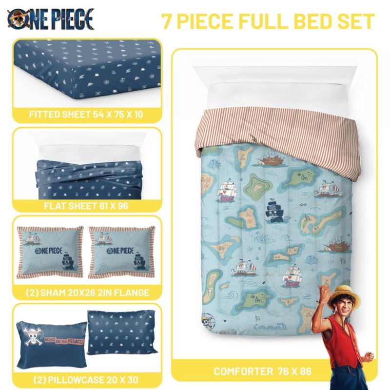 Juego de cama Jay Franco Full 7 piezas Anime One Piece