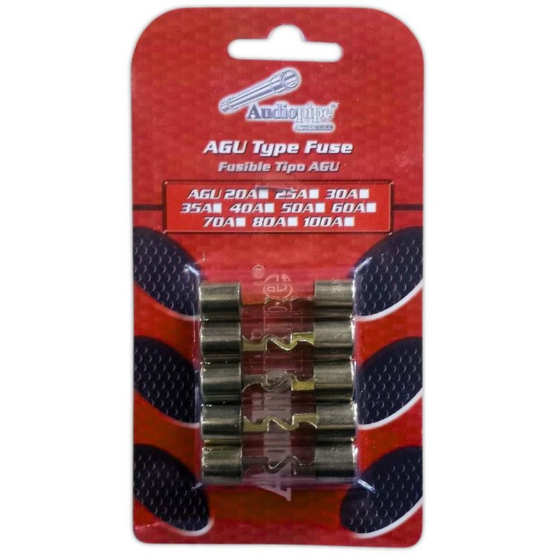 Pack Fusibles AGU Audiopipe AGU100A 100A Tipo Midget