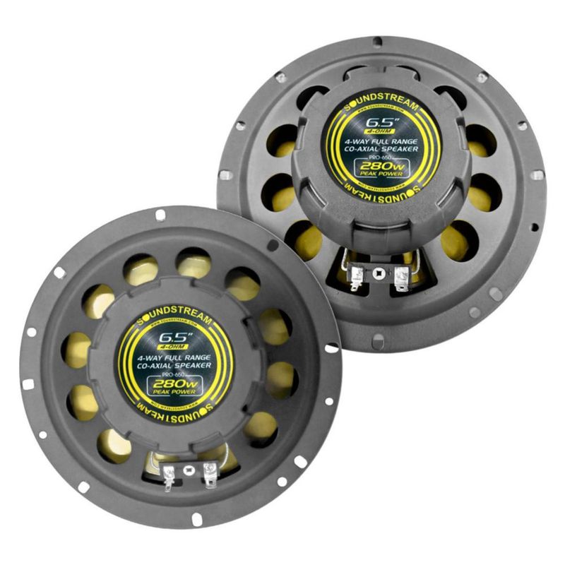 Bocinas Auto 6.5 PuLG Carbono Pro Kevlar 4 Vías Soundstream Color Dorado