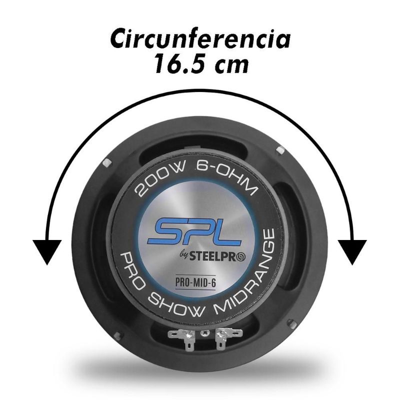 Set De Medios Open Show 6.5 Steelpro Alta Potencia PRO-MID-6