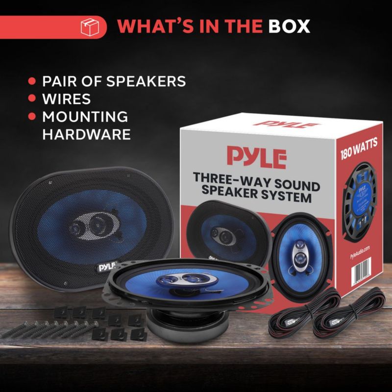 Altavoces de sonido para coche Pyle PL683BL 6 x 8 360 W 3 vías 4 ohmios