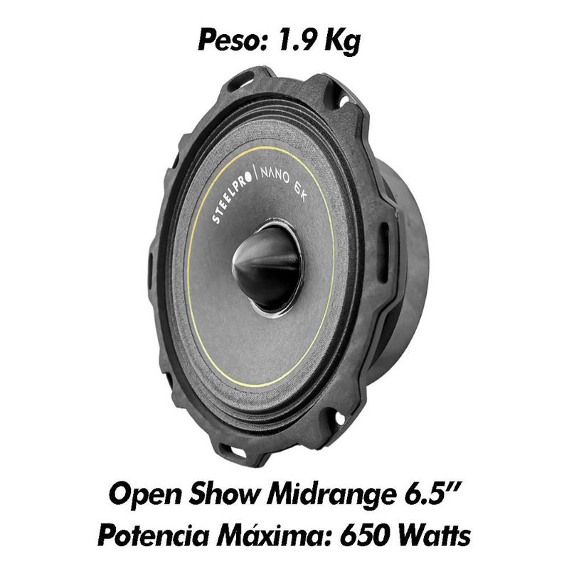 PAR NANO-6K de Medio Rango 6.5" Open Show Alto Spl Steelpro